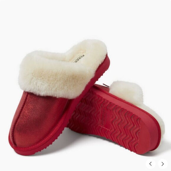 Fireside by Dearfoams Women's Sydney Genuine Shearling Scuff Slippers Sz 10 - Picture 1 of 12
